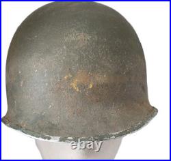 Casque US M1 pattes fixes avec Liner jonc avant, WW2 ORIGINAL #4