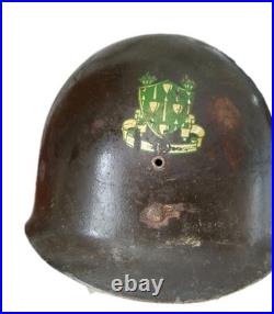 Casque US M1 pattes fixes avec Liner jonc avant, WW2 ORIGINAL #4