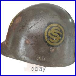Casque US M1 pattes fixes avec Liner jonc avant, WW2 ORIGINAL #4