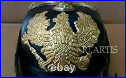 Casque à pointe longue en cuir allemand Pickelhaube Grade d'officier