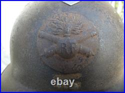 Casque adrian m26 artillerie insigne grade mai juin 39 40 wwii ww2
