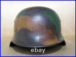 Casque allemand M-35 air dd taille 66 Normandy camo Liner