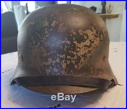 Casque allemand camouflé Wh Heer authentique German Helmet complet ww2