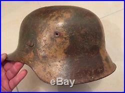 Casque allemand ww2 Camouflage 3 tons Normandie