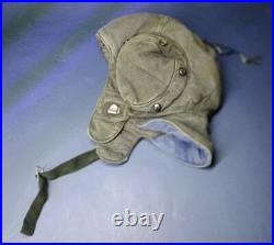Casque d'aviateur soviétique vintage en tissu de la Seconde Guerre mondiale