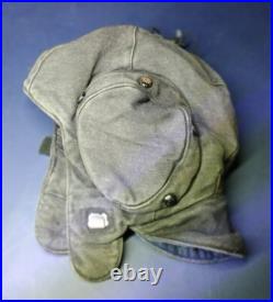 Casque d'aviateur soviétique vintage en tissu de la Seconde Guerre mondiale