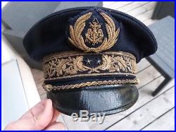 Casquette brodée or amiral ww2 officier marine, amiral, general