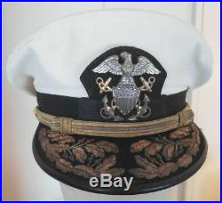 Casquette d'Amiral US Navy coiffe blanche 100 % ORIGINALE WW2