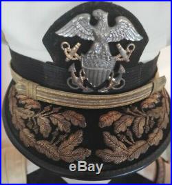 Casquette d'Amiral US Navy coiffe blanche 100 % ORIGINALE WW2