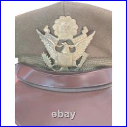 Casquette d'officier US brune Bancroft WW2 100% ORIGINALE #2