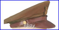 Casquette d'officier US brune Bancroft WW2 100% ORIGINALE #2