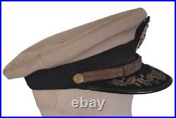 Casquette de commander US Navy coiffe beige taille 59 100 % ORIGINALE WW2