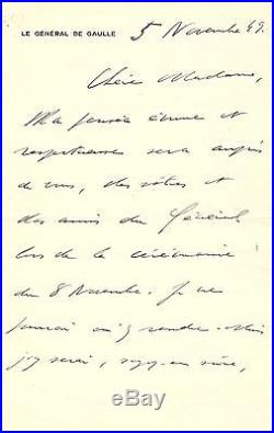 Charles De Gaulle Lettre Autographe (1949) / Commémoration Debarquement