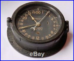 Chronomètre Marine guerre américaine 39-45 CHELSEA U. S. NAVY SHIPS CLOCK 24h WW2