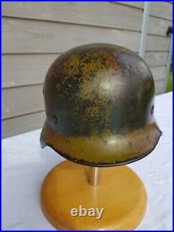 Coque de casque allemand camouflée 3 tons Normandie