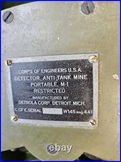 Détecteur mines US SCR/625 detector WW2 GENIE ENGINEER signal corps