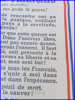 Document Ww2 39/45 Ancienne Affiche Vive La France. A Tous Les Francais