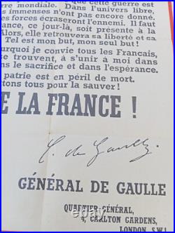 Document Ww2 39/45 Ancienne Affiche Vive La France. A Tous Les Francais