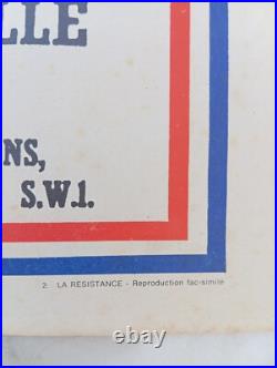 Document Ww2 39/45 Ancienne Affiche Vive La France. A Tous Les Francais