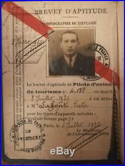 Documents pilote français 1939-40 Bataillon Air 109 La Rochelle FRANCE 1940