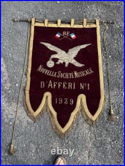 Drapeau Bannière Étendard WWII 1939 RF Société Musicale D'AFFERI