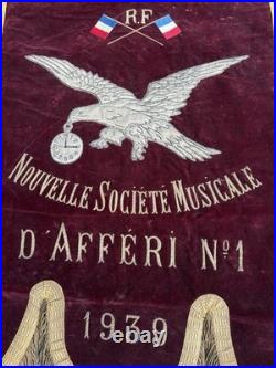 Drapeau Bannière Étendard WWII 1939 RF Société Musicale D'AFFERI