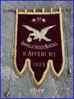 Drapeau Bannière Étendard WWII 1939 RF Société Musicale D'AFFERI