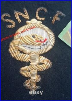 Ecusson Uniforme Médecin SNCF brodé cannetille or Santé Médic patch 1950/1960