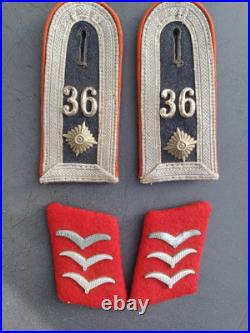 Epaulettes Et Pattes De Col Feldwebel Flack Allemande Ww2. Luftwaffe Artillerie