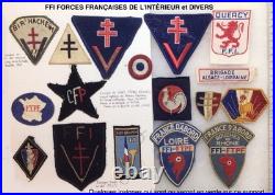 FRANCE RÉSISTANCE Insigne FRANC TIREUR PARTISAN FRANCE D'ABORD B. D. R. FFI-FTPF