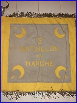 Fort rare fanion 1er RTA Bataillon de Marche Indo Indochine Tonkin Colo colonie