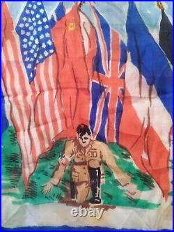 Foulard Patriotique 39-45 Hitler à genoux Alliés Victorieux WW2 Libération