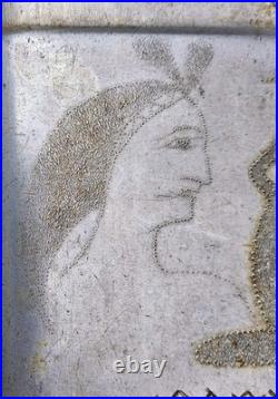 Gamelle Quart Fer Blanc Par Prisonnier 1940 Wwr2 Femme Nue Charlie Chaplin