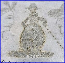 Gamelle Quart Fer Blanc Par Prisonnier 1940 Wwr2 Femme Nue Charlie Chaplin