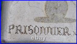 Gamelle Quart Fer Blanc Par Prisonnier 1940 Wwr2 Femme Nue Charlie Chaplin