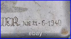 Gamelle Quart Fer Blanc Par Prisonnier 1940 Wwr2 Femme Nue Charlie Chaplin