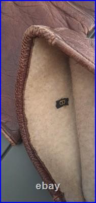 Gants Fourrés ancien de Vol Pilote ou Motocycliste WW2 Cuir taille 9