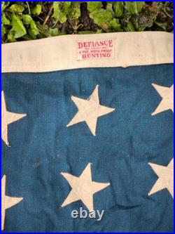 Grand drapeau USA original ww2. Defiance. 48 étoiles modèle cousu 1,22x1,76m