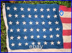 Grand drapeau USA original ww2. Defiance. 48 étoiles modèle cousu 1,22x1,76m