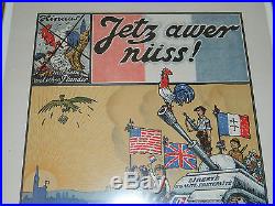 HANSI affiche JETZ AWER NÜSS la Grande Balayeuse WW2 USA Anglo-Franco-Américaine