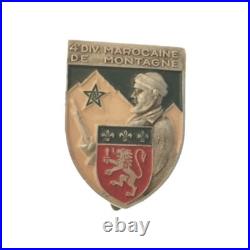 Insigne 4° Division Marocaine de Montagne A. Augis alu peint ORIGINAL