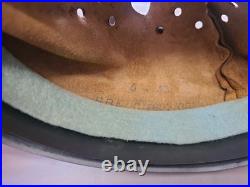 Intérieur de casque Allemand WW2, taille 62 +1 jugulaire datée 1943 + 3 Rivets