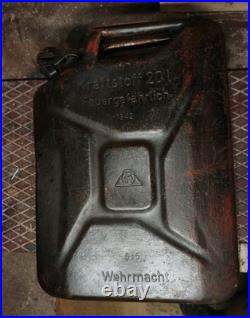 JERRYCAN Jerrican allemand Wehrmacht 1942 Kraftstoff Feuergefärhrlich