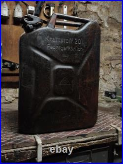 JERRYCAN Jerrican allemand Wehrmacht 1942 Kraftstoff Feuergefärhrlich