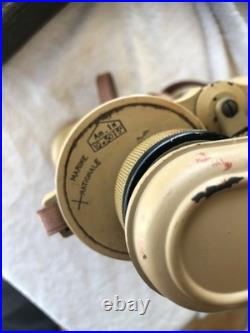 JUMELLES 1933 HUET PARIS 10 x 50 MARINE TROPICALISER un prisme cassé