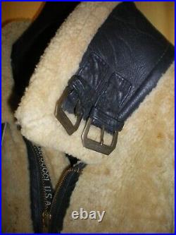 LEATHER JACKET GRIZZLY / B-3. TRES GRANDE TAILLE. Vintage DAVOUCI