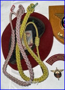 LOT D'INSIGNES ET D'ATTRIBUTS D'UN PARACHUTISTE DU 6° RPIMa