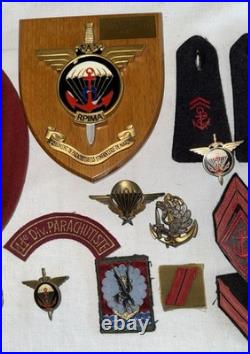 LOT D'INSIGNES ET D'ATTRIBUTS D'UN PARACHUTISTE DU 6° RPIMa