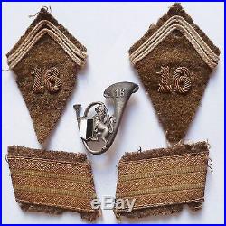 LOT WWII UNIFORME PATTES DE COL INSIGNE 16° BCP METZ Chasseurs à Pied ORIGINAL