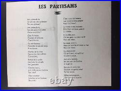 Le Chant des partisans Kessel Druon Marly BBC Résistance rare Tract 1943/1944